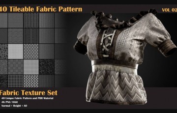 40 种平铺织物图案 40 Tileable Fabric Pattern – VOL 02