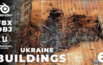 模型资产 – 3D扫描建筑物战争废墟 SCANS from Ukraine l Buildings Vol.6