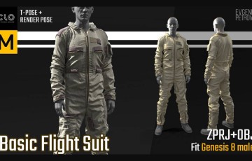 飞行服装MD工程文件 Basic Flight Suit MD Clo3d project