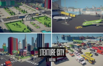 Unity – 热闹都市游戏资产 Mobile – 1Texture City