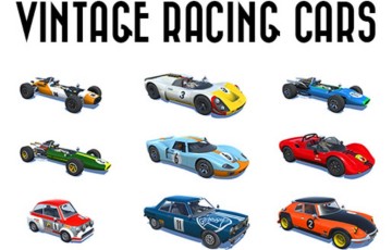 Unity – 老式赛车游戏道具 Vintage Racing Cars Pack
