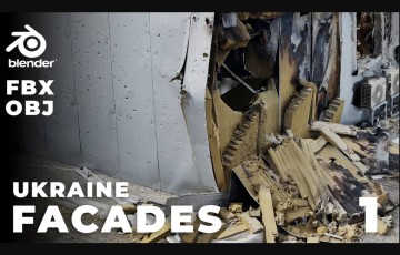 模型资产 – 战争废墟建筑物扫描模型 SCANS from Ukraine l Facades Vol.1