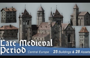 模型资产- 中世纪房屋资产3D模型 Late Medieval Period Central Europe Assets 3D model