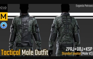 男性战术装备 MD工程 Male tactical outfit. Clo3d, Marvelous Designer project