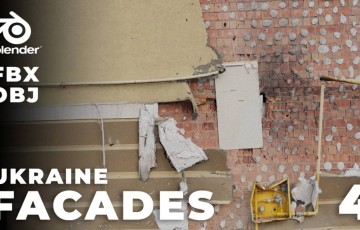模型资产 – 战争废墟建筑物扫描模型 SCANS from Ukraine l Facades Vol.4