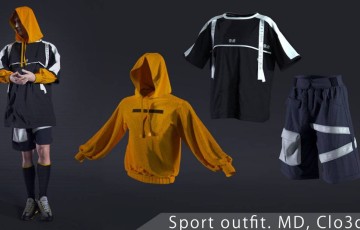 运动装MD工程项目文件 Sport outfit. Clo3d, Marvelous Designer projects