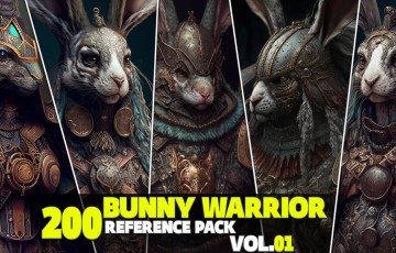 200 张兔子战士照片参考 200 Bunny Warrior Reference Pack Vol.01