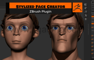 ZBrush插件 – 风格化脸型插件 Stylized Face Creator