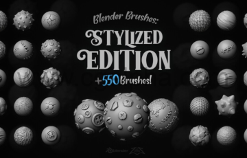 550多种Blender程序化笔刷 Blender Brushes Stylized Edition（包括4K Alpha）