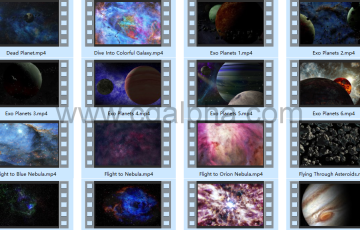 【视频素材】36种宇宙星空终极包星云行星陨石银河星球动画视频素材