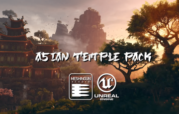 【UE4】亚洲神庙悬崖藤蔓Asian Temple Pack by Meshingun Studio