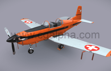 风格化 3D 模型飞机