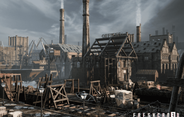 【UE4】破旧工业城市造船厂 Old Industrial City and Shipyard with Factory Interiors