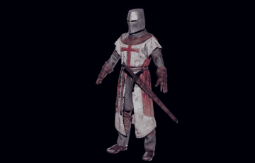 中世纪骑士人物3D模型 十字军crusader-knight