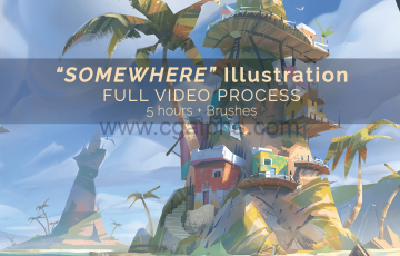 场景插图/完整的视频过程 Illustration / Full video process + Brushes