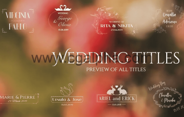 达芬奇预设-50种浪漫徽章花丝花卉婚礼文字标题动画 – Wedding Titles