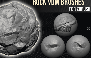 适用于 Zbrush 的 岩石笔刷 Rock VDM 画笔