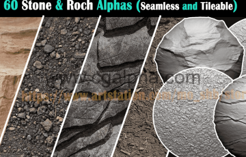 60 Stone & Rock Alphas（无缝和平铺）+ 视频