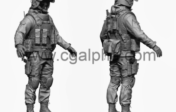 模型资产 – 俄罗斯特种部队士兵Zbrush 3D模型 Russian Special Force Soldier Zbrush 3D model
