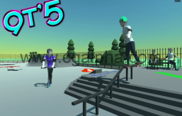 Unity – 滑板公园模型 9t5 Low Poly Skate park