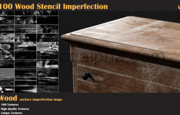 100 种木头损坏贴图纹理 Wood Stencil Imperfection-VOL 03