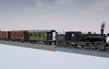 【UE4】老式火车模型资产 Old Train Set