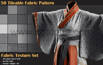 50 种平铺织物图案包 Tileable Fabric Pattern