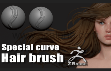 Zbrush笔刷 – 程序化头发笔刷 Special curve hair brush