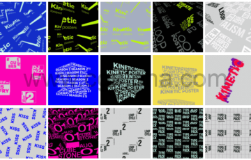 AE脚本- 410组动感海报背景无限循环文字排版动画