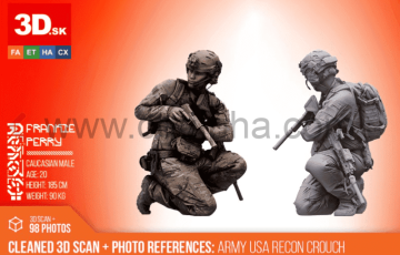 Army USA Recon 3D模型 特种兵扫描模型参考图片