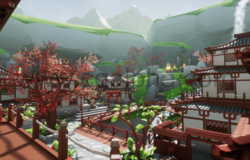 【UE4/5】风格化亚洲环境资产 Lowpoly Style Asia Environment