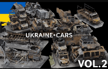 6辆报废汽车模型3D扫描资产 SCANS from Ukraine l Cars Vol.2