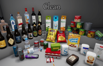【UE4/5】食品和饮料模型资产 Supermarket Product – Food and Drinks – Part 1
