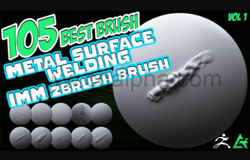105 种金属焊接划痕损坏Zbrush IMM 笔刷 105 Zbrush Brush Mega Pack