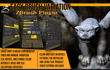 Zbrush插件 – 随机笔刷插件 Easy Brush Variation ZBrush Plugin
