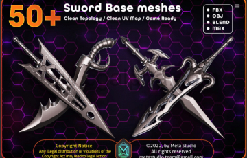 50 种风格化武器剑基础模型 50 Sword Base Mesh