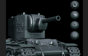 48 个用于Zbrush的VDM笔刷 Hits On Tank Armour for Zbrush (2019+)