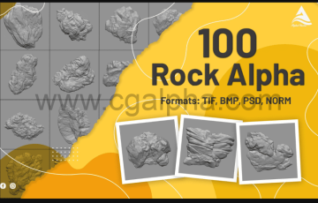 100 种岩石贴图 100 Rock Alpha