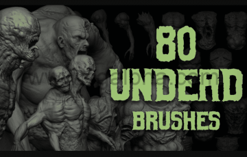 Zbrush – 怪物生物异性笔刷资产包 Undead Creature Brush mega Pack