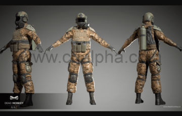 模型资产 – 危险品士兵3D模型 Hazmat Soldier 3D Model