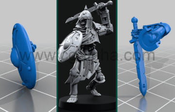 骷髅战士 3D 打印模型 Skeleton Warrior 3D Print Model STL