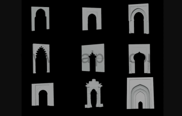 15 种阿拉伯伊斯兰建筑门 3D 模型  Arabic Islamic Architecture Doors 3D Models