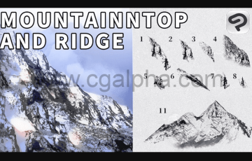 ClipStudioPaint 笔刷 – 2个山脊笔刷 2 Mountaintop and ridge brushes
