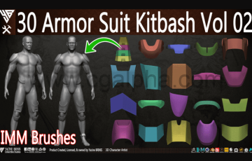 30 件盔甲套装模型 30 Armor Suit Kitbash Vol 02