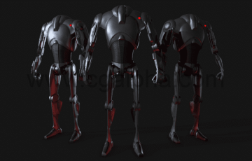 风格化模型外星机器人 B2-Battledroid + Textures