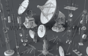 模型资产 – 20种雷达天线模型 Antennas