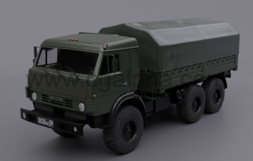 俄罗斯通用卡车汽车模型 Kamaz 5350 Russian general utility truck with interior