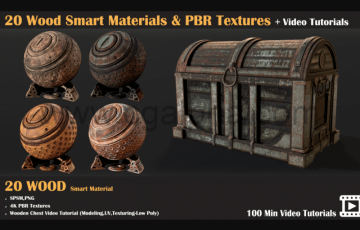 20 种木材智能材质和 PBR 纹理视频教程 20 Wood Smart Materials