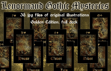 哥特式风格卡牌 Lenormand Gothic Mysteries Oracle, golden edition