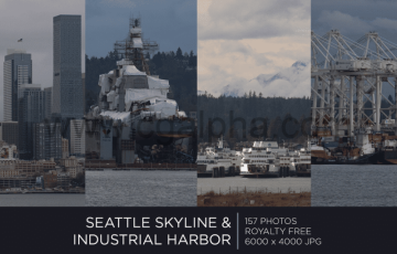 157 张西雅图海岸线和工业港 SEATTLE SKYLINE & INDUSTRIAL HARBOR | PHOTOPACK